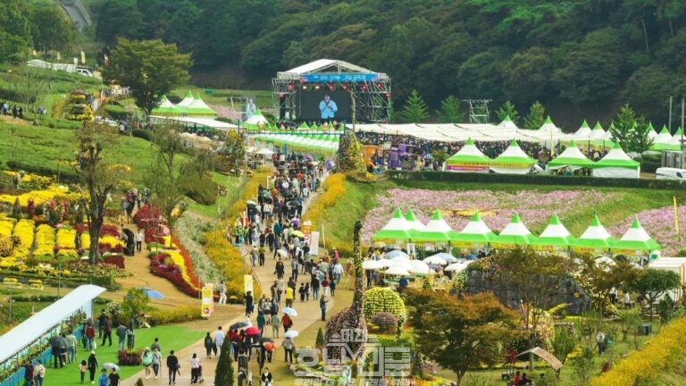 화순 고인돌 축제장 주무대 가는 길